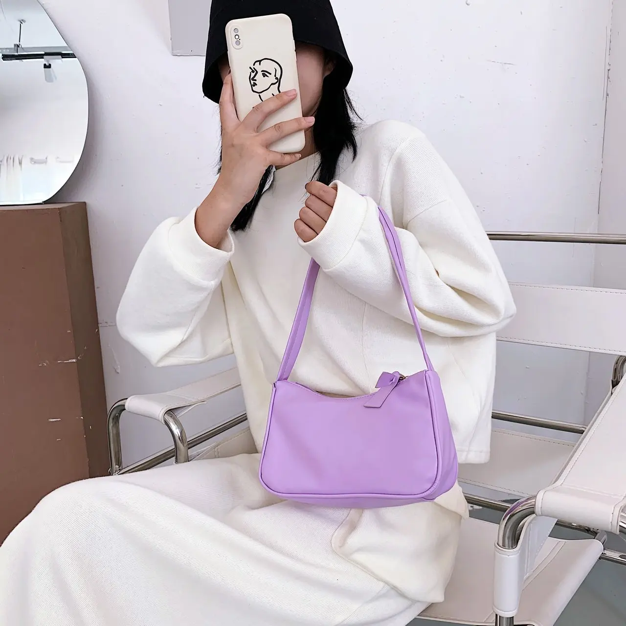 

Luxury Shoulder Bag Women Messenger Bag Fashion Zipper Solid Color PU Handbag Casual Outdoor Party bolso de hombro de mujer