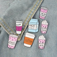 coffee milk enamel pin witchs brew princess brooches jeans badge for bag lapel shirt backpack cartoon jewelry gift lovers