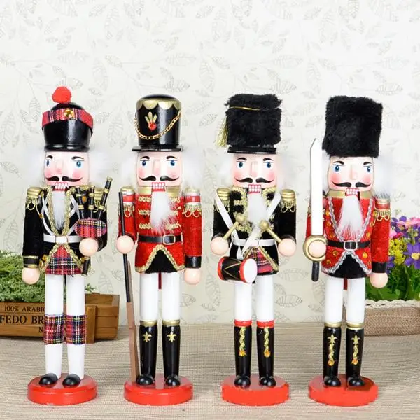 

s 30cm Movable puppets exquisite workmanship Nutcracker, hand-painted walnut children Christmas gift 4pcs/lot