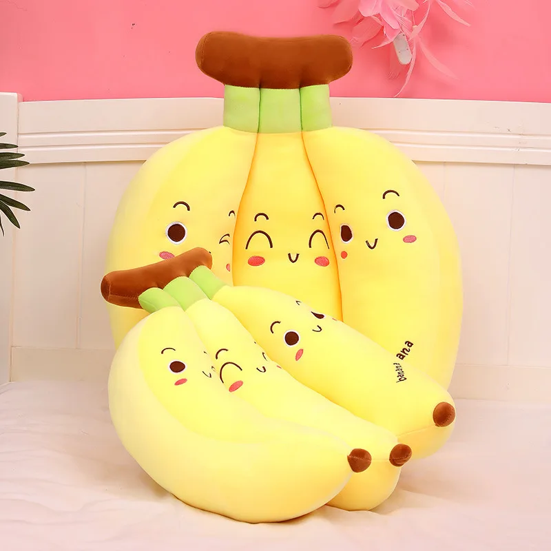 

Soft Three Banana Emoticons Plush Toy Cartoon Animal Stuffed Doll Birthday Activity Gift Large Sleeping Pillow Sofa Decoration