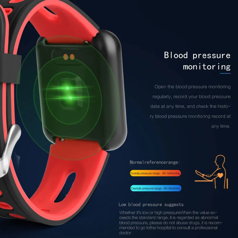 Умные часы P68 band IP68 Водонепроницаемые умные с динамическим пульсометром и