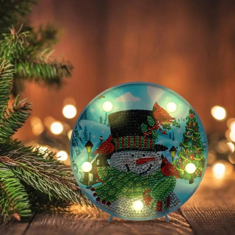 DIY Алмазная картина особой формы Рождественский Снеговик светильник вышивка