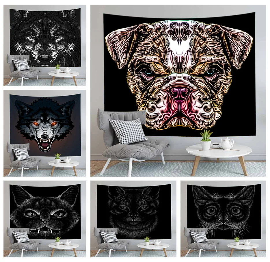 Милый гобелены с изображением животных на стене Одеяло домашний декоративный