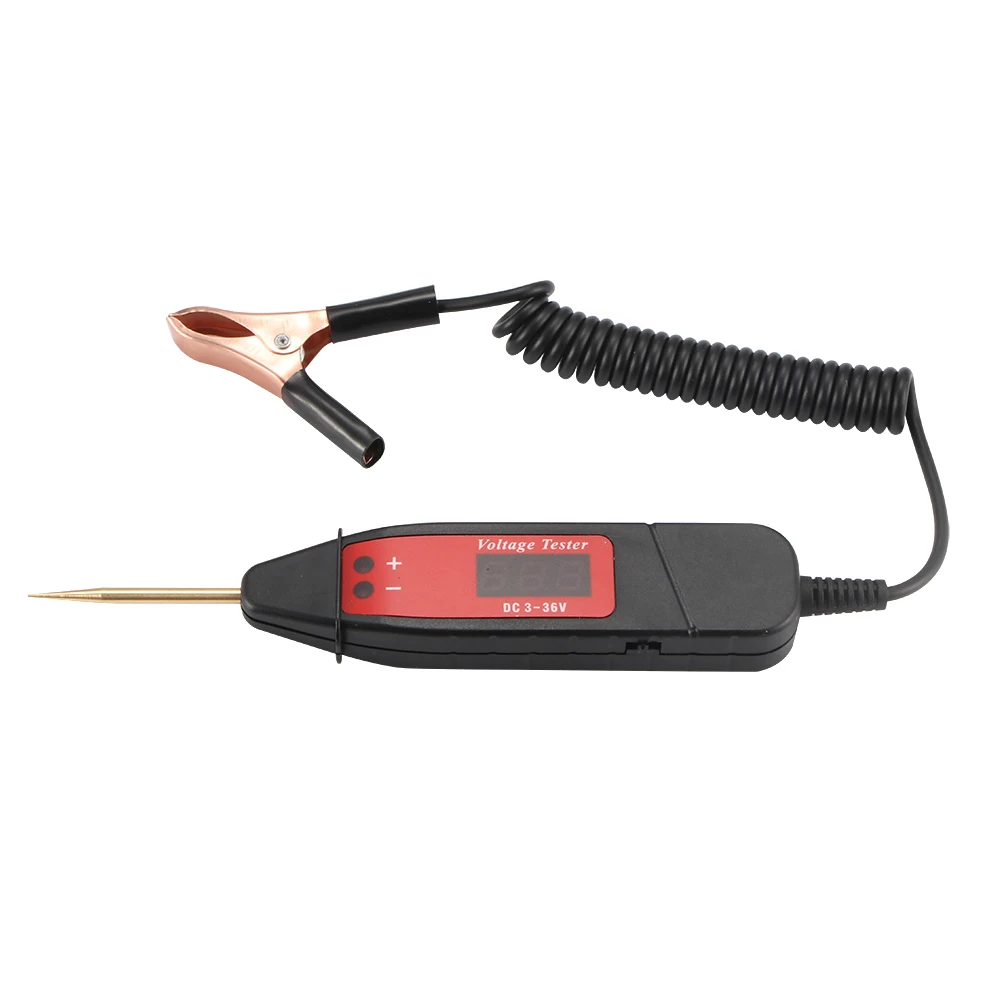 

TiOODRE 1pc 1.65m Car Digital LCD Electric Voltage Test Pen Professional Automotive Tester Pencil Detector With LED Light