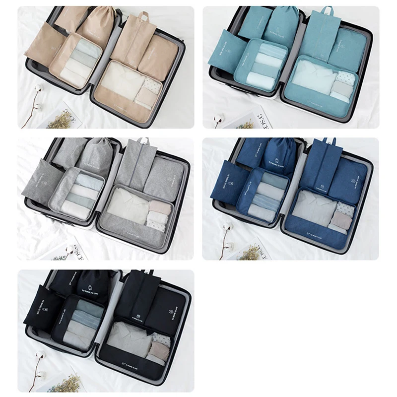 7 шт. Набор органайзеров для багажа путешествий сумка хранения одежды