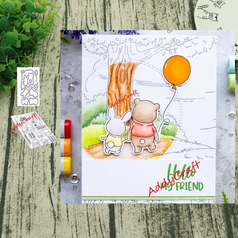 Животное партнер металлический Трафаретный вырубной штамп и прозрачные