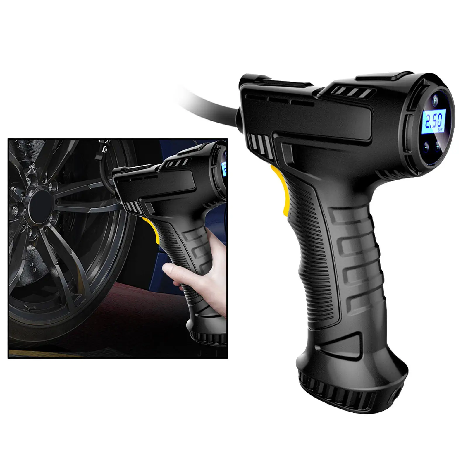 Handheld Cordless Tyre Inflator Air Pump Inflation LED Light Rechargeable | Автомобили и мотоциклы