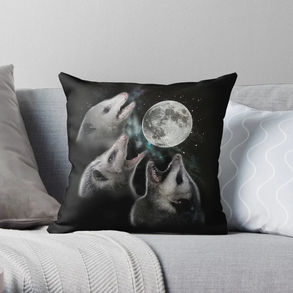 

3 Opossum Moon Throw Pillow Pillow Case Polyester Home Decora Pillowcases Throw Pillow Case kussensloop almohada poszewka