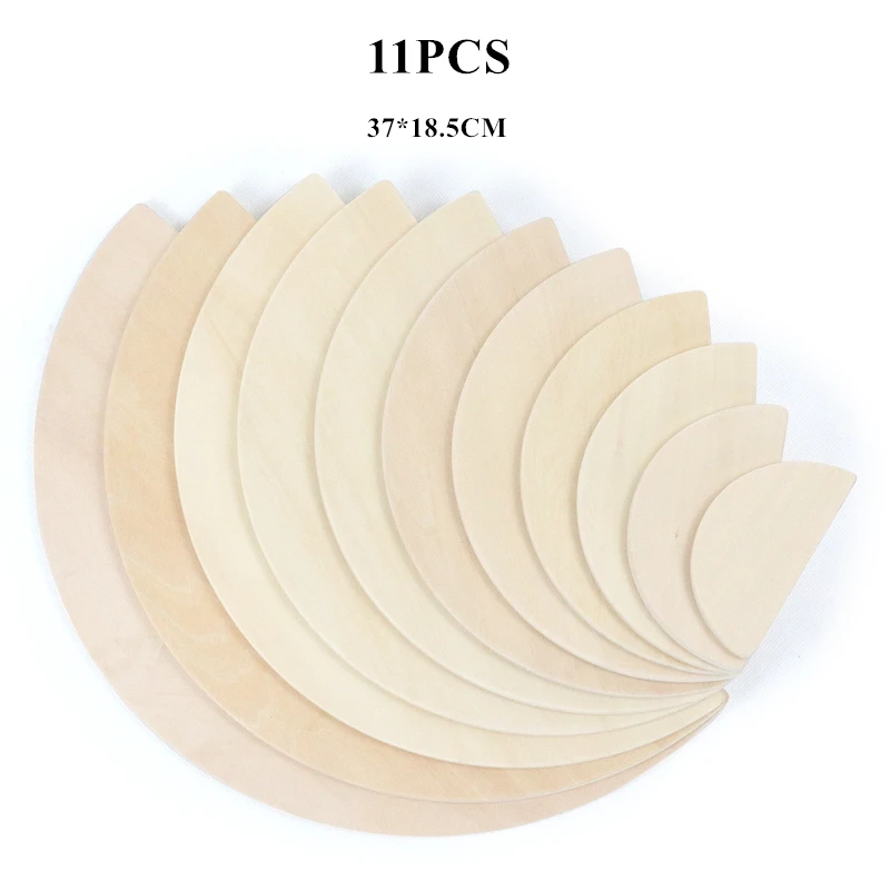 11pcs Wood 12 шт. натуральные деревянные радужные блоки, штабелеры, деревянные игрушки для детей, строительные блоки, набор форм, коробка Монтессори, обучающая игрушка в подарок - Цвет: 11pcs Wood