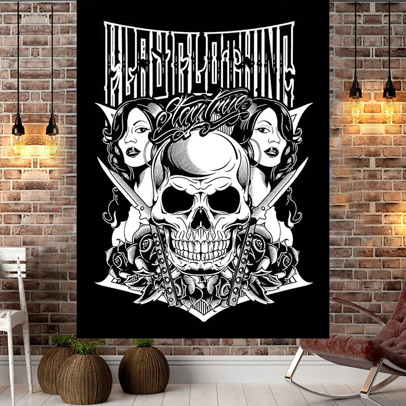 Jayi серия с черепами гобелен Йога Хиппи гадания Таро Кот оиджа Бохо Декор одеяло