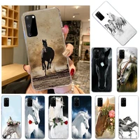 soft tpu phone case for samsung galaxy s21 ultra s20 fe 5g s10 lite s10e s8 s9 plus s7 flower running horse silicone cases cover