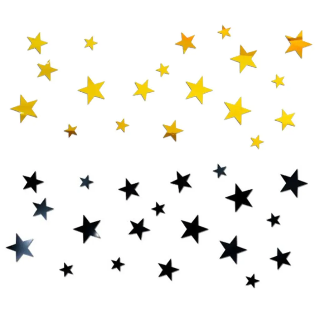 32 шт. съемный Звезда Зеркало Стикеры акриловое зеркало мозаика настенная