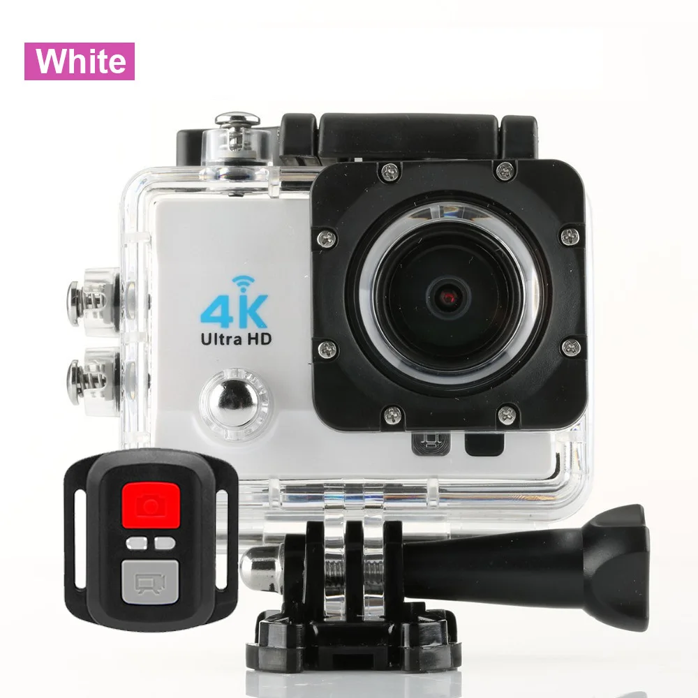 WHITE HD 4K Экшн-камера 30 м Водонепроницаемый 2,0 'экран 170D подводный 1080p Спортивная камера go extreme pro wifi камера - Цвет: WHITE