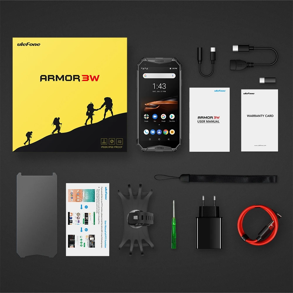 

Ulefone armor 3W IP68 Waterproof Android 9.0 Mobile Phones 5.7" Helio P70 6G+64G Face ID NFC Global Version Smartphone 10300mAh