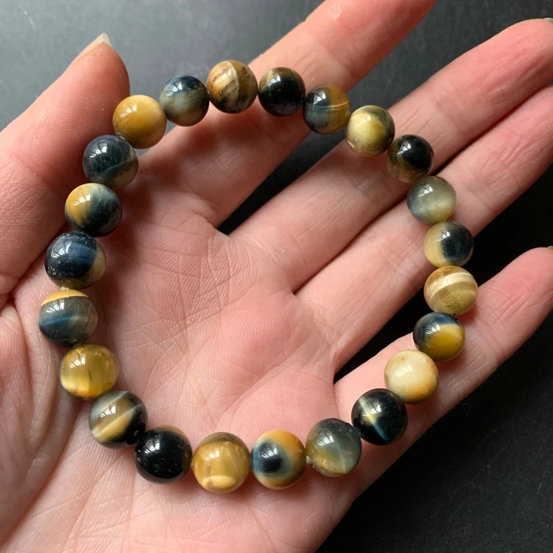 Natural Petersite Stone 8mm Round Beads Bracelet Men Women Yellow Blue Tiger Eye Crystal Strand Bracelets Gift Customize 1pc