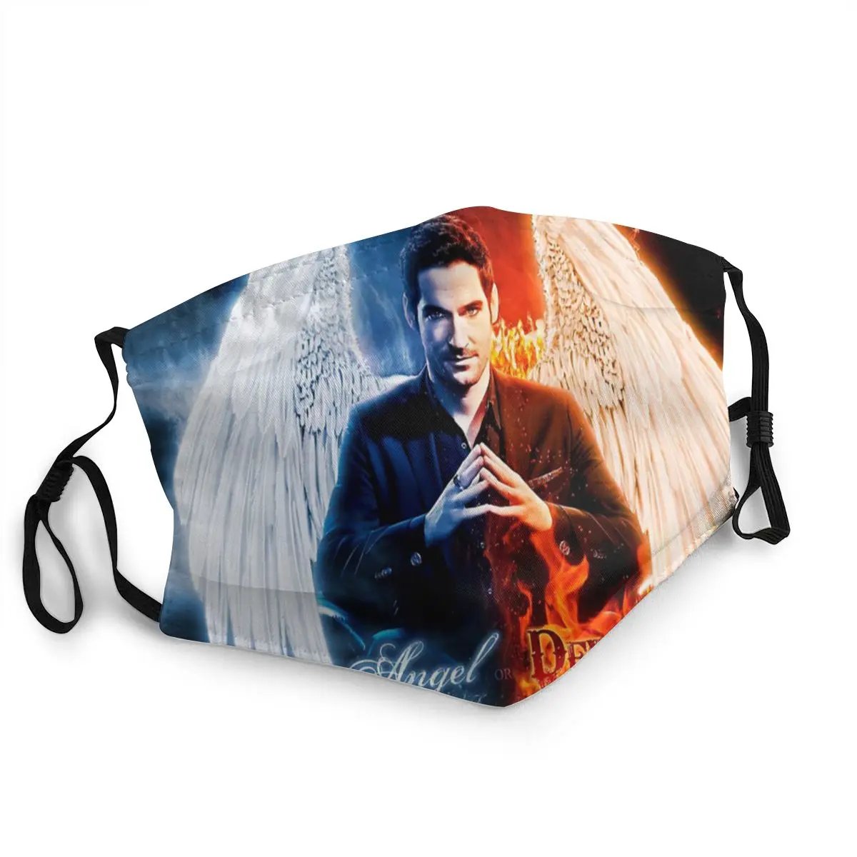 Люцифер Ангел или дьявол для взрослых неодноразовая маска лица Morningstar анти-дымка