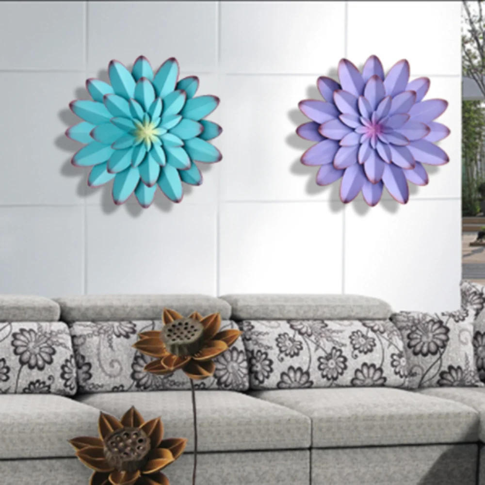 

Metal flower wall art decoration multi-layer flower suitable for indoor and outdoor family bedroom living room office garden