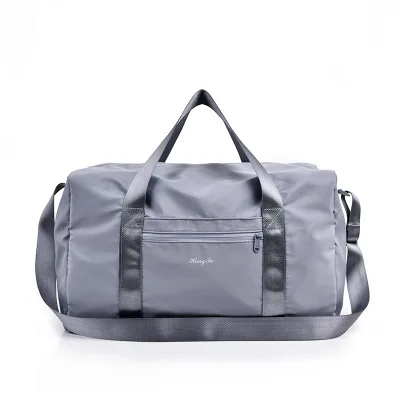SmokeGray Women Training Handbags Female Short-Distance Duffel Package Large Capacity Folding Storage Fitness Waterproof Bag Waterproof - Цвет: SmokeGray