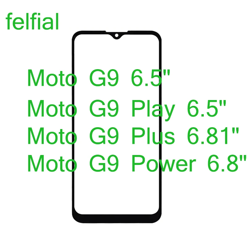 10 шт./лот для Motorola Moto G9 Plus Play передняя внешняя стеклянная линза Power сенсорный экран