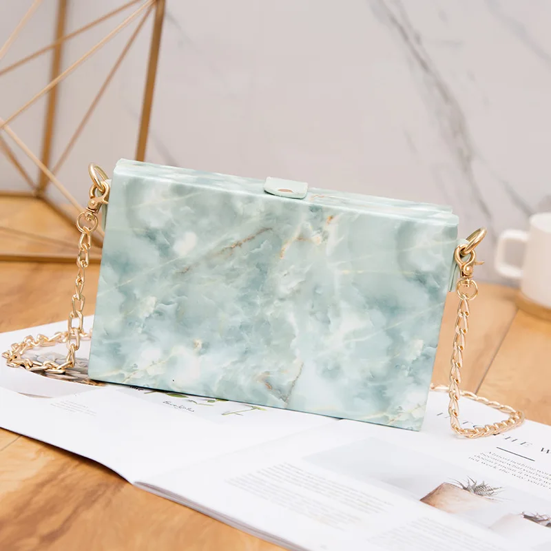 Квадратная женская сумка 2018 новая мраморная лакированная кожа маленькая