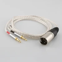 audio headphone extension cable 16cores silver plated wire cord for denon ah d600 ah d7200 ah d7100 focal elear earphone new