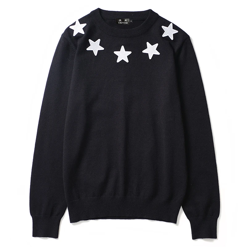 Мужской свитер с вышивкой DUYOU повседневный трикотажный джемпер новинка 2019