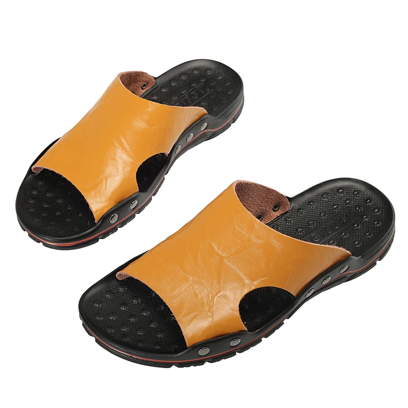 Брендовые мужские тапочки DUDELI кожаные популярные удобные сланцы Мужская