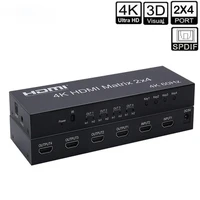 4k hdmi matrix 2x4 splitter 4k 60hz 2 in 4 out hdmi splitter switcher audio extractor aux spdif scale down for ps34 tv dvd