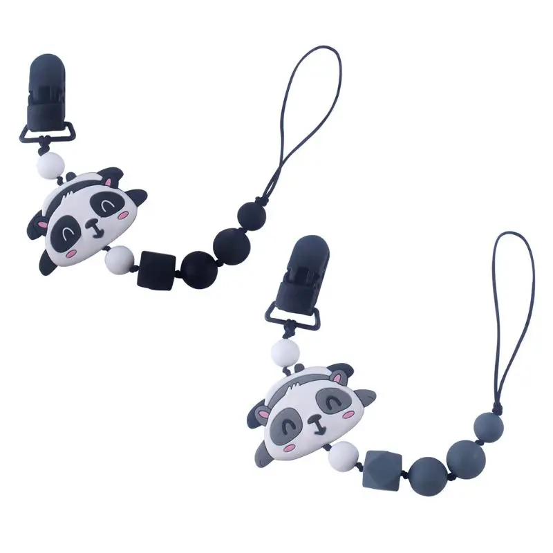 

Child Baby Pacifier Chain Clip Silicone Cartoon Bear Teething Soother Teether Molar Toy Accessory