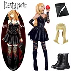 Костюм для косплея аниме Death Note Миса Амане, пикантные топы-трубы из искусственной кожи, кружевное платье, Униформа, наряд, обувь с париком для Хэллоуина