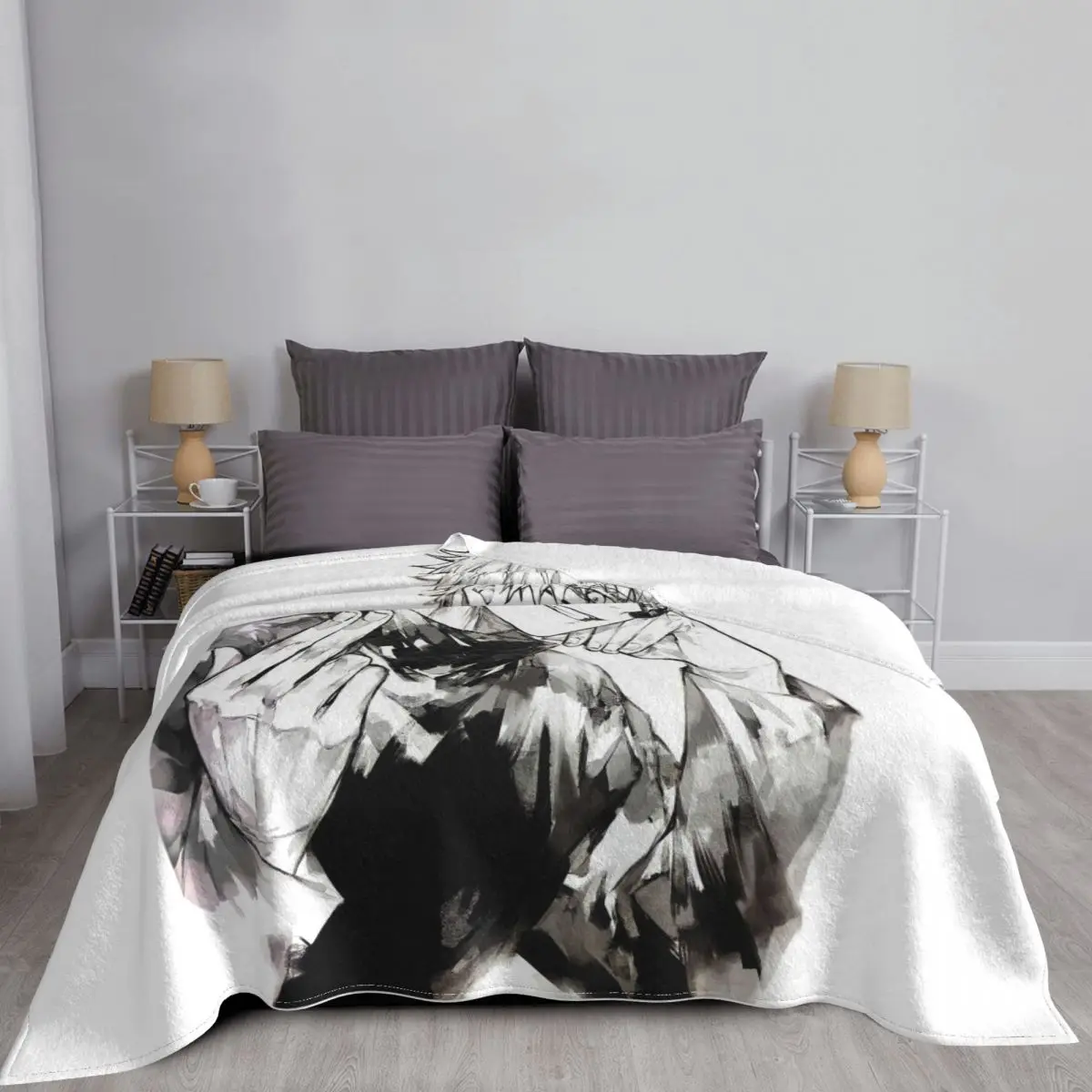 Теплое Флисовое одеяло с аниме манга постельное белье для путешествий и отдыха