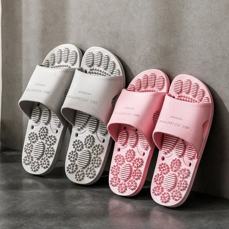 

Massage Slippers Indoor Non-slip Slippers Unisex Solid Soft Bottom Couple Slippers Home Sandals Men Massage Point Mens Slippers