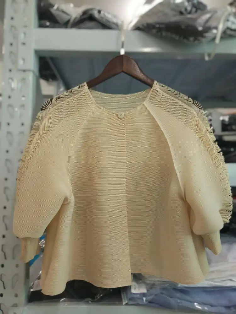 LANMREM 2020 Новая модная блузка с полым рукавом женская рубашка длинным и круглым