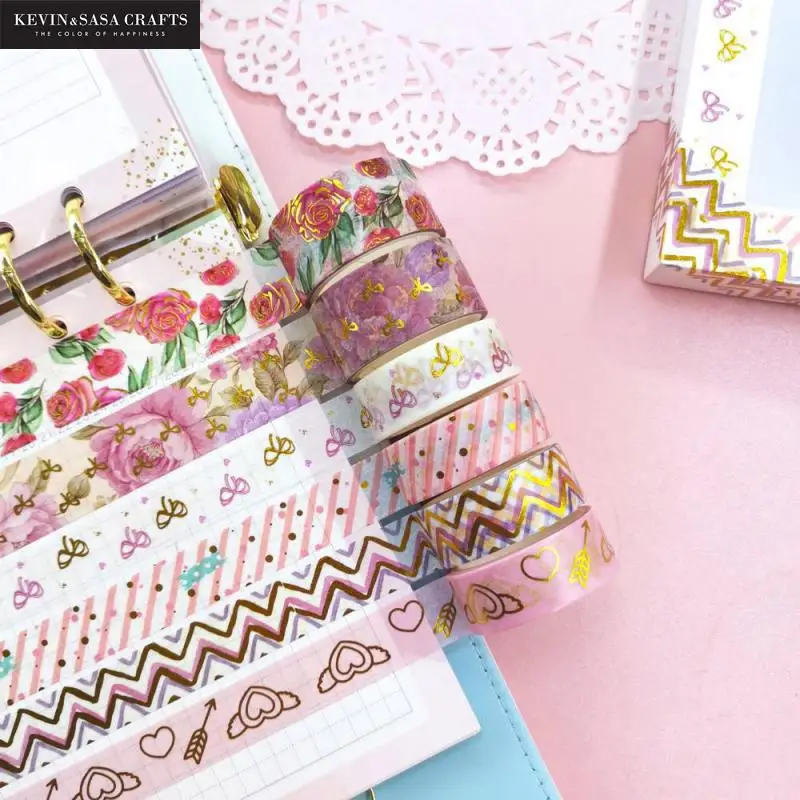 

6pcs/set Washi Tape Set Peony Bow Style Decoration Material Masking Tape School Suppliers Stationery By Kevin&sasa Crafts