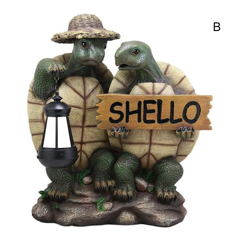 

Hiking Tortoise with Straw Hat Statue Garden Ornament Desktop Decoration DAG-ship