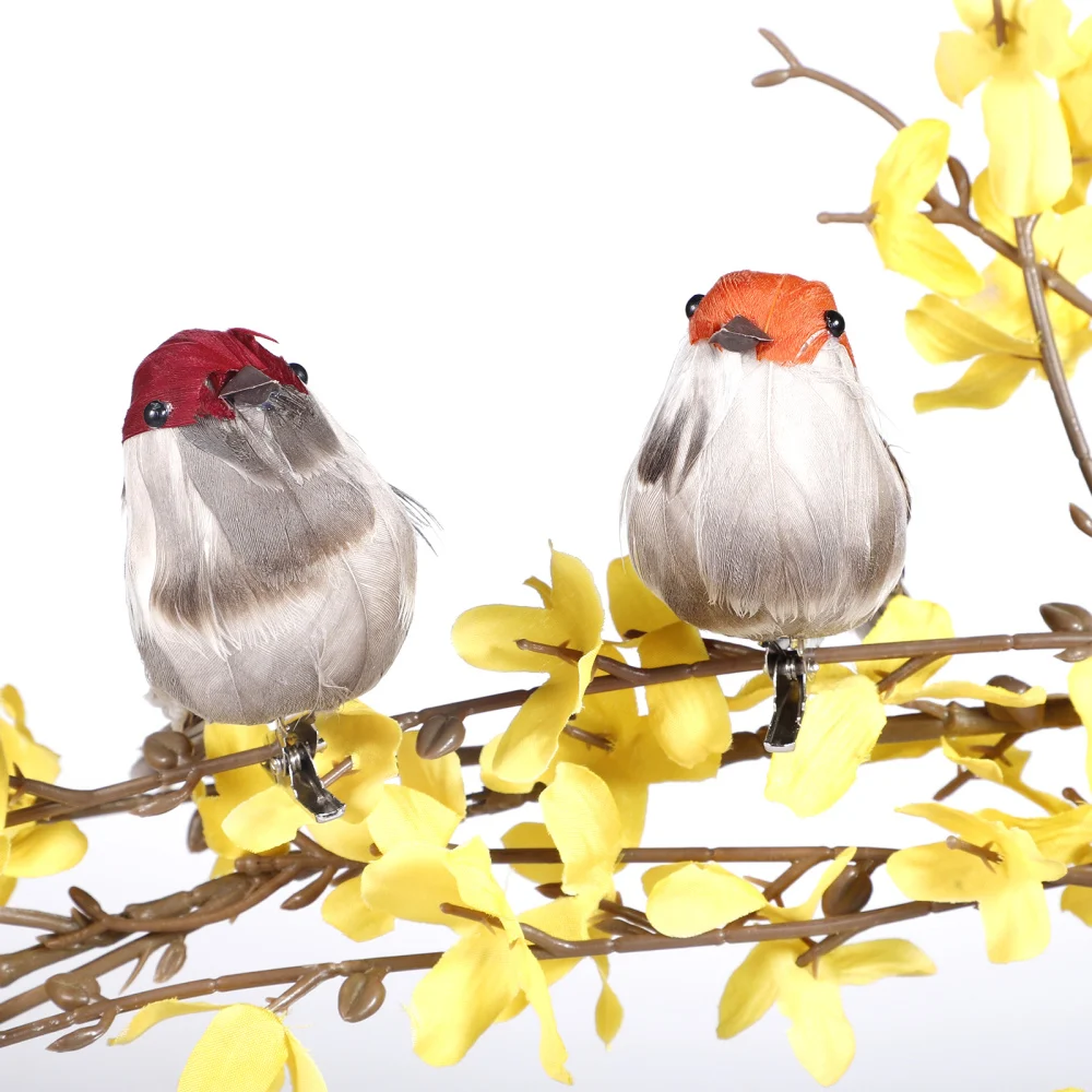 

Mini Sparrow Ornaments Wedding Decoration DIY Craft Little Bird Party Accessories 11cm 12pcs Artificial Foam Feather