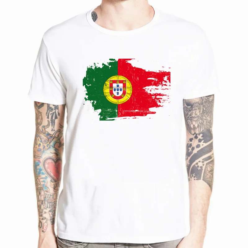 Португалия флаг комплект из футболки с принтом Мужские повседневные коротким