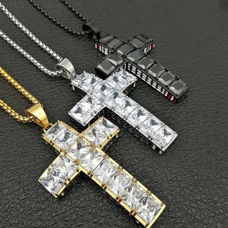 

Новинка, мужские, женские, ААА циркониевые Подвески с крестом, золотые, серебряные, медные подвески, ожерелья, цепи, модные ювелирные изделия...