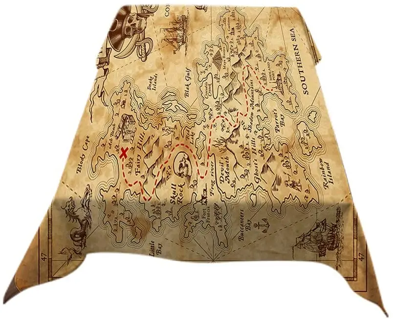 Сокровище пиратский череп разрушенный старый пергамент остров Приключения