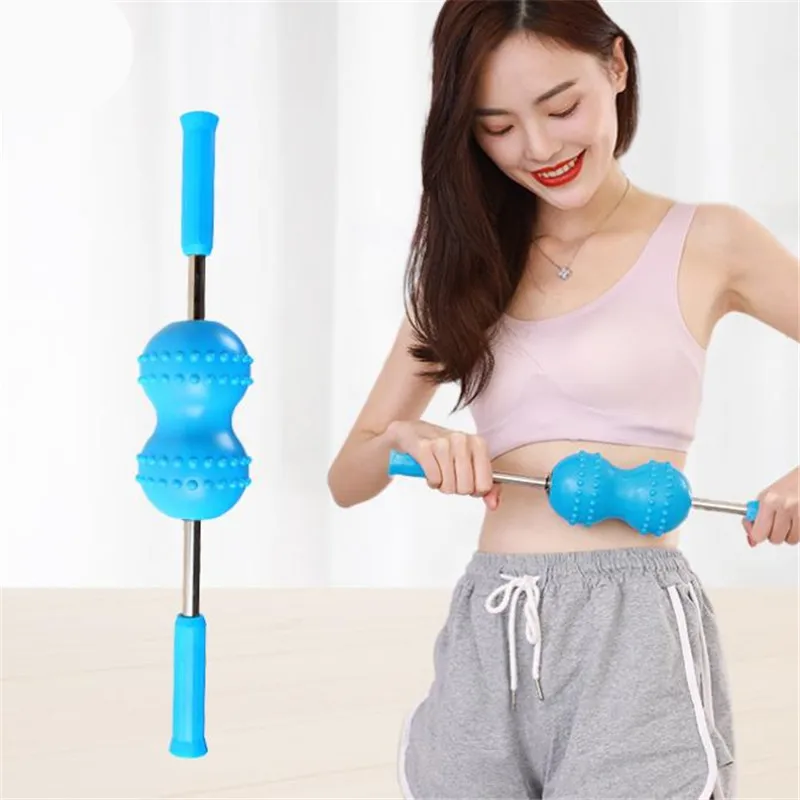 

1PC Silica gel Handheld Double Ball Massager Back Roller Push Back Massager 30#