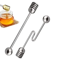2pcsset honey stick stainless steel honey stir bar mixing stick honey spoon jar jam supplies honey tools kitchen accessories
