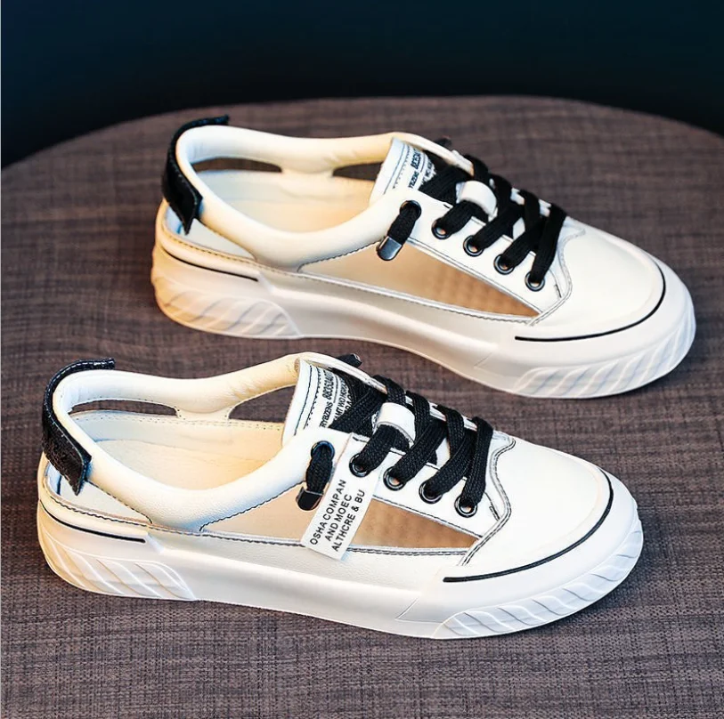 

2021 New Summer net red all-match hollow white shoes