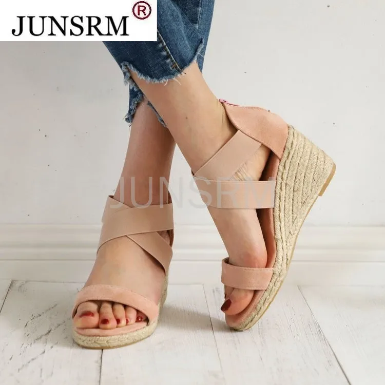 

Women's Espadrille Ankle Strap Sandals Comfortable Slippers Ladies Womens Casual Shoes Breathable Flax Hemp Canvas Pumps