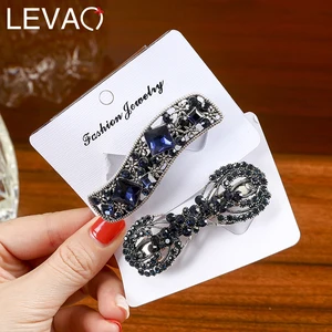 Levao блестящие синие Стразы заколки из сплава заколки с кристаллами Шпилька-бант винтажные полые заколки для волос для женщин аксессуары для волос