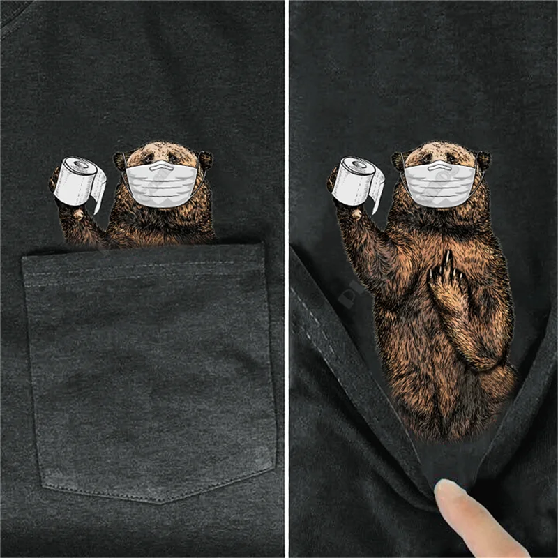 

PLstar Cosmos T Shirt summer pocket AMERICAN BULLDOG printed t-shirt men for women shirts tops funny cotton black tees