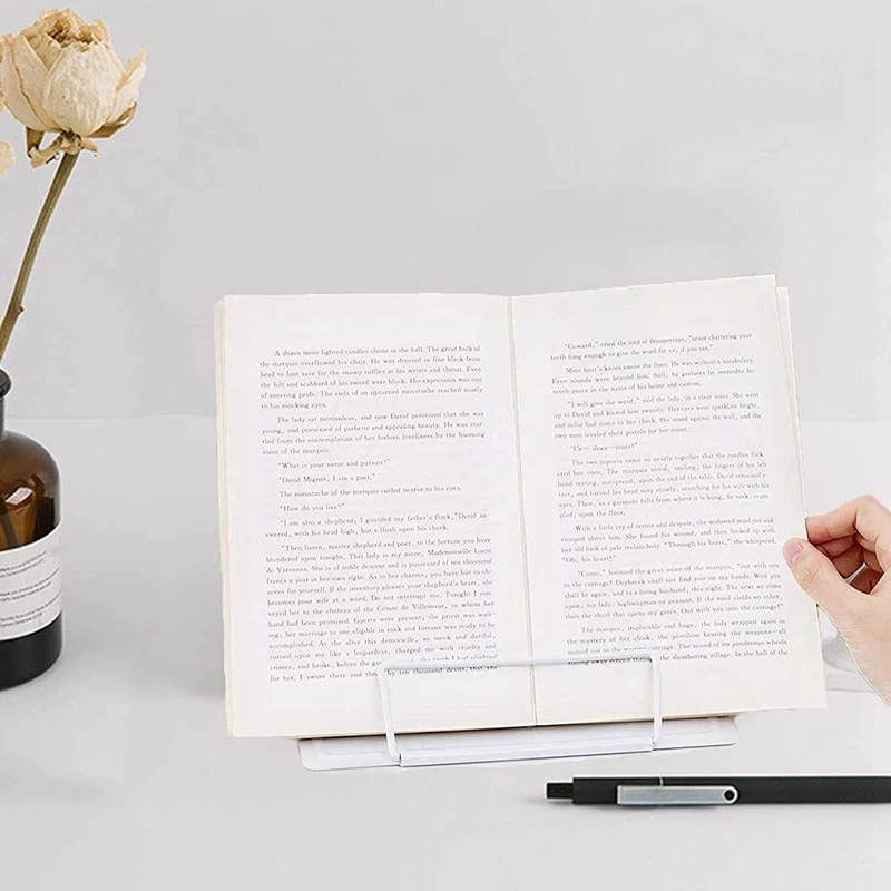 

Desk Book Stand Metal Reading Rest Book Holder Angle Adjustable Stand Document Holder Portable Sturdy Lightweight