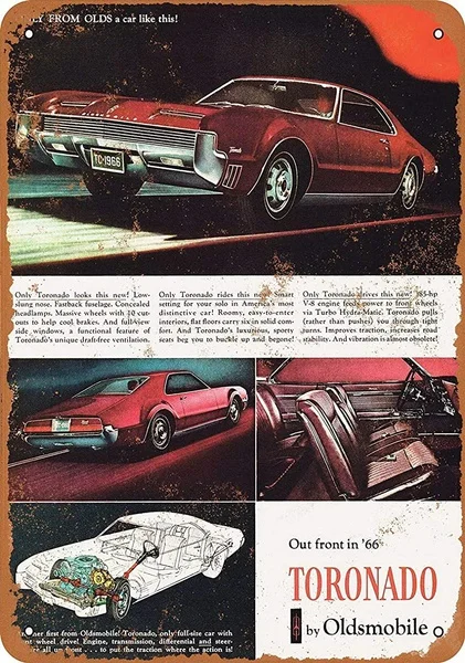 

Oldsmobile Toronado Tin Sign art wall decoration,vintage aluminum retro metal sign,iron painting vintage decoration sign