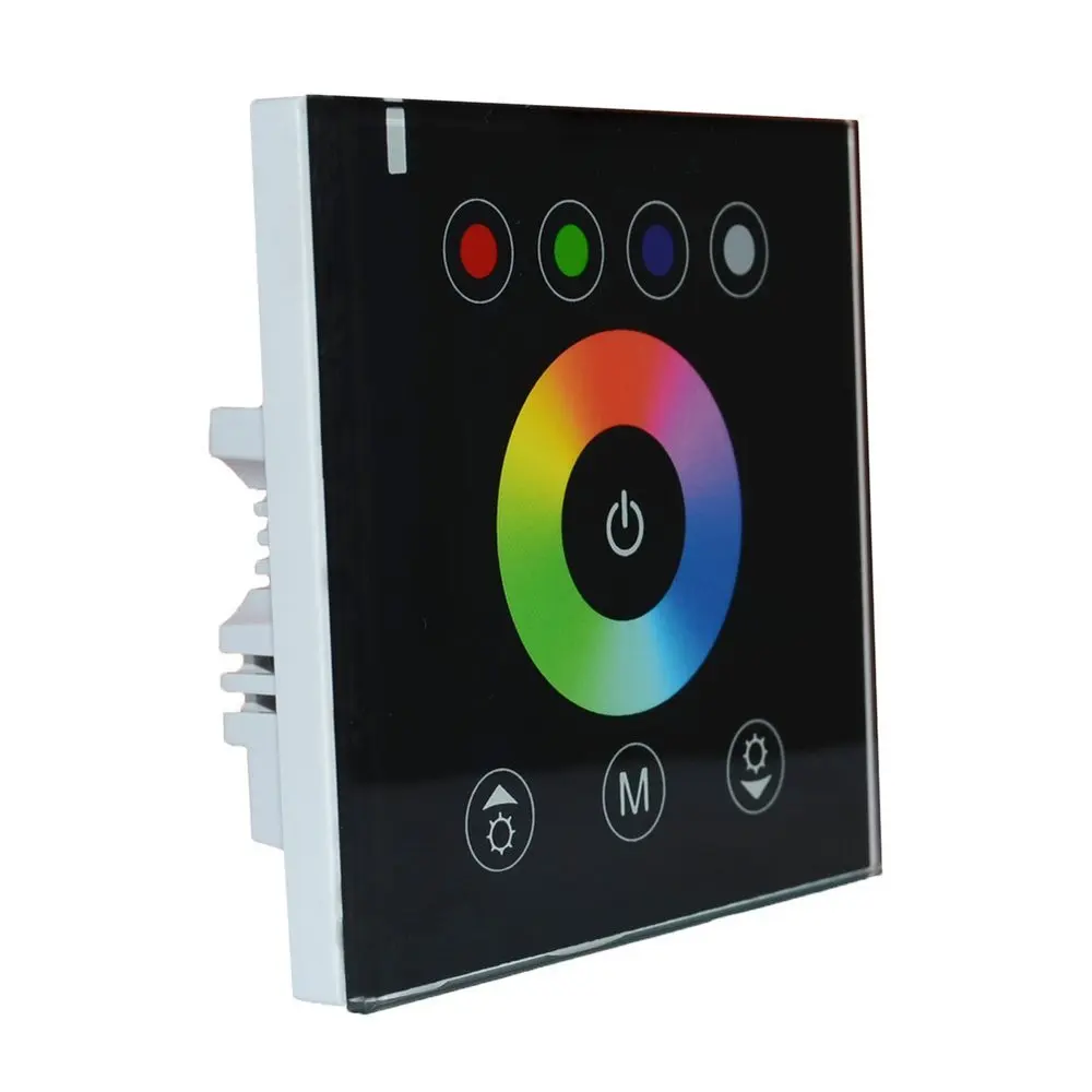 

Touch Panel LED Dimmer Switch Wall-mounted Controller For RGBW LED Strip Lights DC12V - 24V (Black)