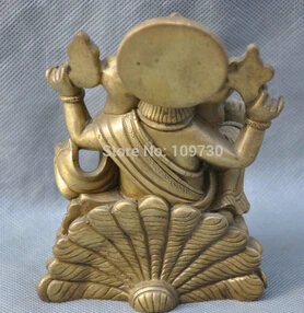 Бесплатная доставка &lt&lt&lt 6 ''китайская тибетская буддистская слон Ганеш статуя бога богатства из бронзы|