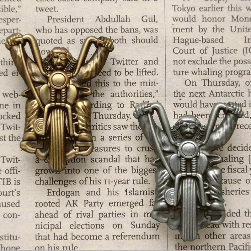 Классический пиратский одноглазный металлический значок для мотоциклетного